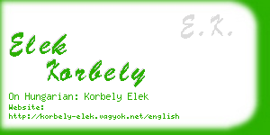 elek korbely business card